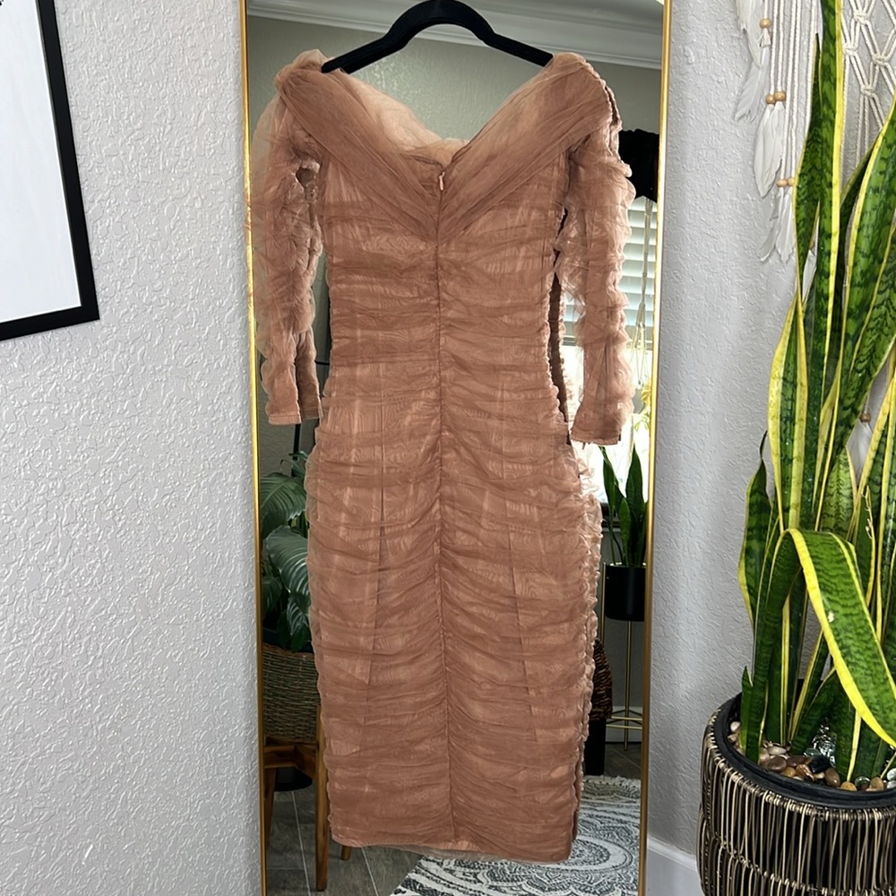 House of CB ‘ANAIS' Tulle Off-Shoulder Sleeveless Dress NWOT - Picture 9 of 9